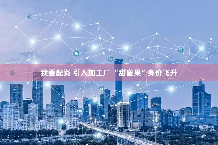 我要配资 引入加工厂 “甜蜜果”身价飞升